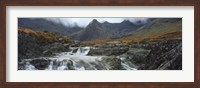 Water falling from rocks, Sgurr a' Mhaim, Glen Brittle, Isle of Skye, Scotland Fine Art Print