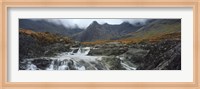 Water falling from rocks, Sgurr a' Mhaim, Glen Brittle, Isle of Skye, Scotland Fine Art Print