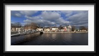 The Millenium Foot Bridge Over the River Lee,St Annes Church Behind, And St Mary's Church (right),Cork City, Ireland Fine Art Print