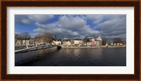 The Millenium Foot Bridge Over the River Lee,St Annes Church Behind, And St Mary's Church (right),Cork City, Ireland Fine Art Print