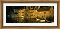 Houses at the waterfront, Bruges, Flanders, Belgium Fine Art Print