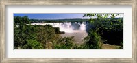 Floodwaters cascading into the river at Iguacu Falls, Brazil Fine Art Print