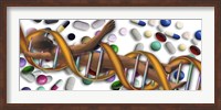 DNA surrounded by pills Fine Art Print