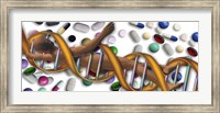 DNA surrounded by pills Fine Art Print