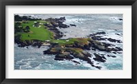 Golf course on an island, Pebble Beach Golf Links, Pebble Beach, Monterey County, California, USA Framed Print
