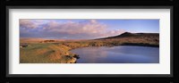 Pond and warm evening light at Sharpitor, Dartmoor, Devon, England Fine Art Print