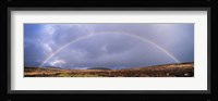 Rainbow above Fernworthy Forest, Dartmoor, Devon, England Fine Art Print
