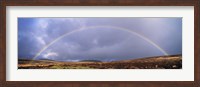 Rainbow above Fernworthy Forest, Dartmoor, Devon, England Fine Art Print