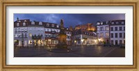 Castle in town square at dusk, Kornmarkt, Baden-Wurttemberg, Germany Fine Art Print