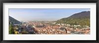 High angle view of a city at the riverside, Neckar River, Heidelberg, Baden-Wurttemberg, Germany Fine Art Print