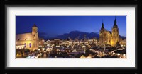 Christmas market lit up at night, Ludwigsburg, Baden-Wurttemberg, Germany Fine Art Print