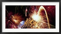 Digital Composite, Fireworks Highlight the Marine Corps War Memorial, Arlington, Virginia, USA Fine Art Print