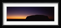 Silhouette of Ayers Rock formations on a landscape, Uluru-Kata Tjuta National Park, Northern Territory, Australia Fine Art Print