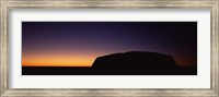 Silhouette of Ayers Rock formations on a landscape, Uluru-Kata Tjuta National Park, Northern Territory, Australia Fine Art Print