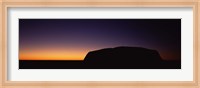 Silhouette of Ayers Rock formations on a landscape, Uluru-Kata Tjuta National Park, Northern Territory, Australia Fine Art Print