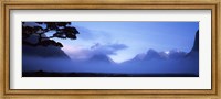 Fog over mountains, Milford Sound, Fiordland National Park, South Island, New Zealand Fine Art Print