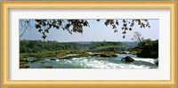 Looking over the top of the Victoria Falls towards the Victoria Falls bridge, Zambia Fine Art Print