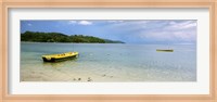 Small fishing boat in the ocean, Baie Lazare, Mahe Island, Seychelles Fine Art Print