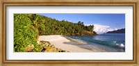 Waves breaking on a small secluded beach on North Island, Seychelles Fine Art Print