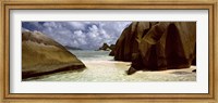 Crystal clear waters and large granite rocks on Anse Source d'Argent beach, La Digue Island, Seychelles Fine Art Print