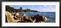 Large granite rocks on the shoreline of La Digue Island, Seychelles Fine Art Print