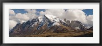 Clouds over snowcapped mountains, Towers of Paine, Mt Almirante Nieto, Torres Del Paine National Park, Chile Fine Art Print