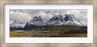 Clouds over snowcapped mountain, Grand Paine, Mt Almirante Nieto, Torres Del Paine National Park, Chile Fine Art Print