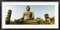 Low angle view of a statue of Buddha, Sukhothai Historical Park, Sukhothai, Thailand Fine Art Print