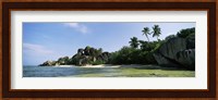 Rock formations on the coast, Anse Source d'Argent, La Digue Island, Seychelles Fine Art Print