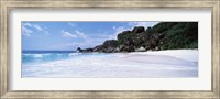 Rock formations on the beach, Grand Anse, La Digue Island, Seychelles Fine Art Print