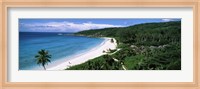 High angle view of Grand Anse Beach, La Digue Island, Seychelles Fine Art Print