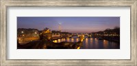 Pont Alexandre III bridge with statue lit up at dusk, Seine River, Paris, Ile-De-France, France Fine Art Print