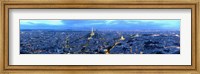 Aerial view of a city at dusk, Paris, Ile-de-France, France Fine Art Print