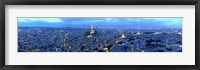 Aerial view of a city at dusk, Paris, Ile-de-France, France Fine Art Print