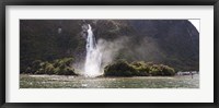 Water falling from rocks, Milford Sound, Fiordland National Park, South Island, New Zealand Fine Art Print