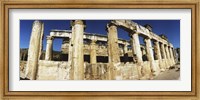 Close up of columns in ruins, Hierapolis at Pamukkale, Anatolia, Central Anatolia Region, Turkey Fine Art Print