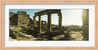 Roman town ruins of Hierapolis at Pamukkale, Anatolia, Central Anatolia Region, Turkey Fine Art Print