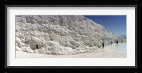 Tourists at a hot springs and travertine pool, Pamukkale, Denizli Province, Turkey Fine Art Print