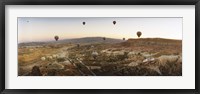 Hot air balloons in flight over Cappadocia, Central Anatolia Region, Turkey Fine Art Print