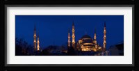 Blue Mosque Lit Up at Night, Istanbul, Turkey Fine Art Print