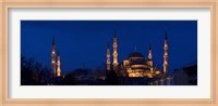 Blue Mosque Lit Up at Night, Istanbul, Turkey Fine Art Print