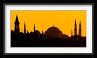 Silhouette of a mosque, Blue Mosque, Istanbul, Turkey Fine Art Print
