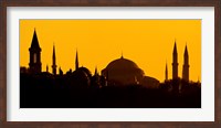 Silhouette of a mosque, Blue Mosque, Istanbul, Turkey Fine Art Print
