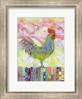 Rooster on a Fence I Fine Art Print