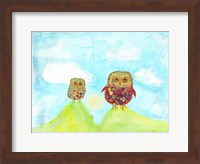 Hilltop Owls Fine Art Print