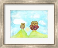 Hilltop Owls Fine Art Print