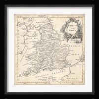 Map of England & Wales Fine Art Print
