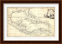 Map of West Indies Fine Art Print