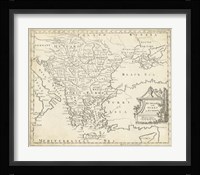 Map of Hungary & Turkey in Europe Fine Art Print