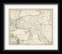 Map of Turkey in Asia Fine Art Print